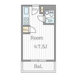 メゾンシグナス越前 1Kの間取図画像