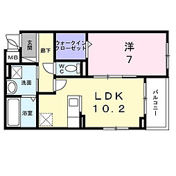 江坂町3丁目アパート(028347701) 1LDKの間取図画像