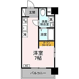 リーフ.コート ワンルームの間取図画像
