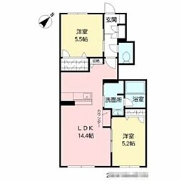 アミコート1 2LDKの間取図画像