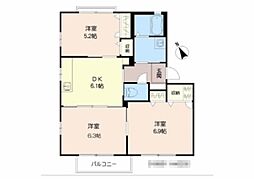 アリッサムKA 3DKの間取図画像