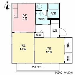 ヴィレッジS・SA 2DKの間取図画像