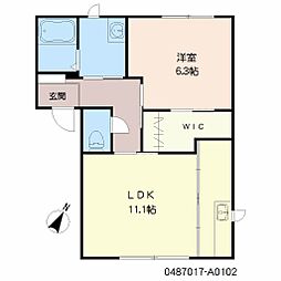 モスティー・サーク1 1LDKの間取図画像