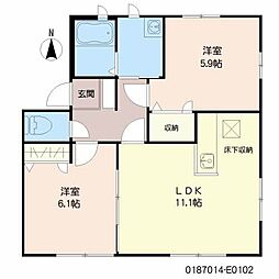 ベルメゾンエストE 2LDKの間取図画像
