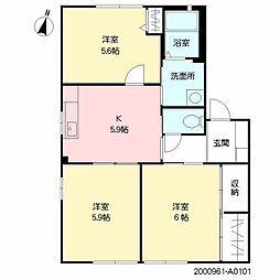 サンセールルポ 3Kの間取図画像