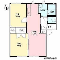 シャルマンFUJI 2LDKの間取図画像