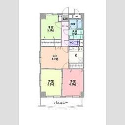 グランディール・シェトワ 3LDKの間取図画像