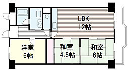 アームズ皆実 3LDKの間取図画像