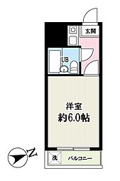 フラット高井戸 1Kの間取図画像