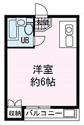 レスパーニァヨシノB 1Kの間取図画像