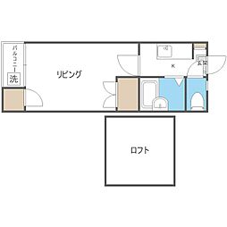 セラビ館 1Kの間取図画像