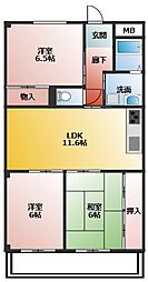 フォレストハイツモリ 3LDKの間取図画像