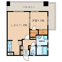 門司ポロニア2 1LDKの間取図画像