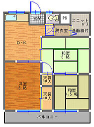 パークハイツ 3DKの間取図画像