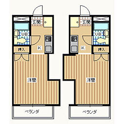 ヘリテイジ 1Kの間取図画像