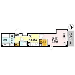 富士見市鶴瀬東1丁目マンション 1Kの間取図画像