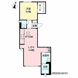 リーヴス薬院 1LDKの間取図画像