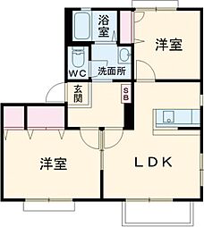 フォーレスB 2LDKの間取図画像