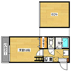 ファミール井尻南2 1Kの間取図画像