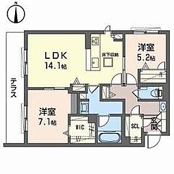 シエクル 2LDKの間取図画像