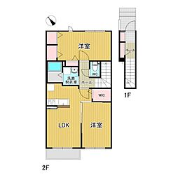 ミーティア 2LDKの間取図画像