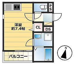 仮称)西区今宿東1丁目A棟新築AP ワンルームの間取図画像