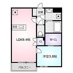 ハウスゲート桜 1LDKの間取図画像