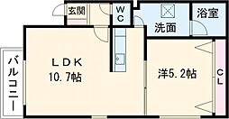 ルーチェ北栄 1LDKの間取図画像