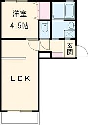 ディアス小舟A 1LDKの間取図画像