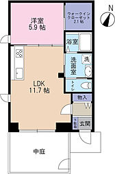 塩釜リトルヒルズ 1LDKの間取図画像