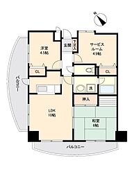 カールトンプラザ川崎 2SLDKの間取図画像