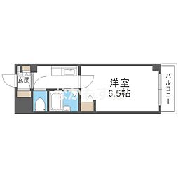 パークサイド八幡 1Kの間取図画像
