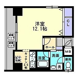 プレシャスK.H 1Kの間取図画像