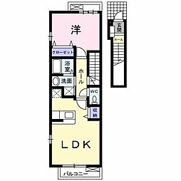 トゥー・ル・モンド山路A 1LDKの間取図画像