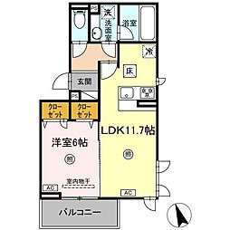 リィ・サンテ霧島 1LDKの間取図画像