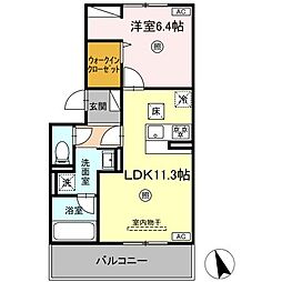 リィ・サンテ霧島 1LDKの間取図画像