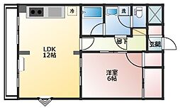メゾンドゥヴァン 1LDKの間取図画像