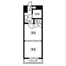 プリンセス大曽根 2Kの間取図画像