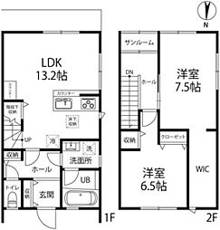 ParkHeightsA 2LDKの間取図画像