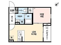 (仮称)robot home 今宿 1LDKの間取図画像