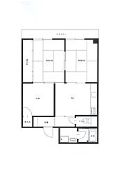 パステル中島 3DKの間取図画像