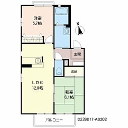 シードリーフ 2LDKの間取図画像