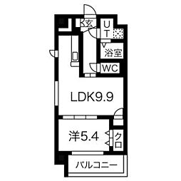 シンフォニー上浜 1LDKの間取図画像