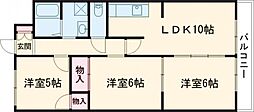 クレセント桜島 3LDKの間取図画像
