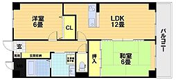 プルーリオン上桂 2LDKの間取図画像