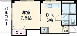 ノワール弥右衛門 1DKの間取図画像