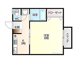 エクレール10 1Kの間取図画像