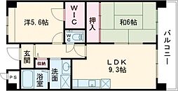 ベルメゾン堺 2LDKの間取図画像