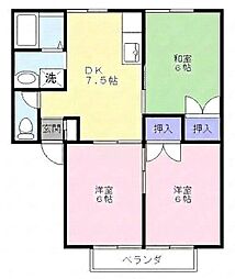 セジュールHARA 3DKの間取図画像