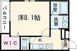 フジパレス湊駅南ノース 1Kの間取図画像
